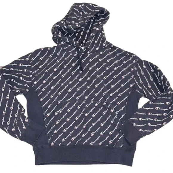 CHAMPION Reverse Weave Spellout Hoodie Size Medium - Picture 2 of 12